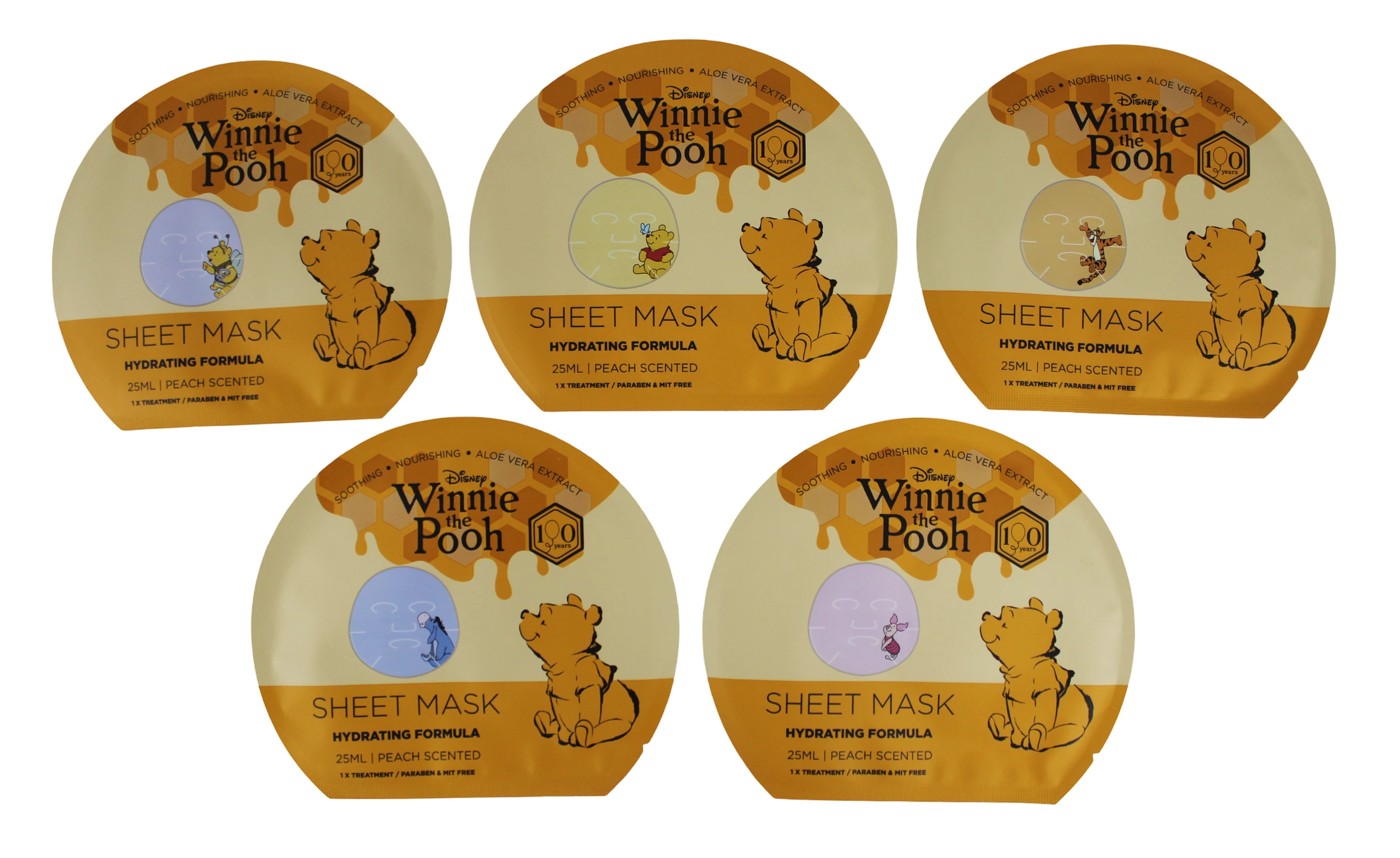 Disney Winnie the Pooh 5 Pack Face Sheet Mask Set 3 of 4