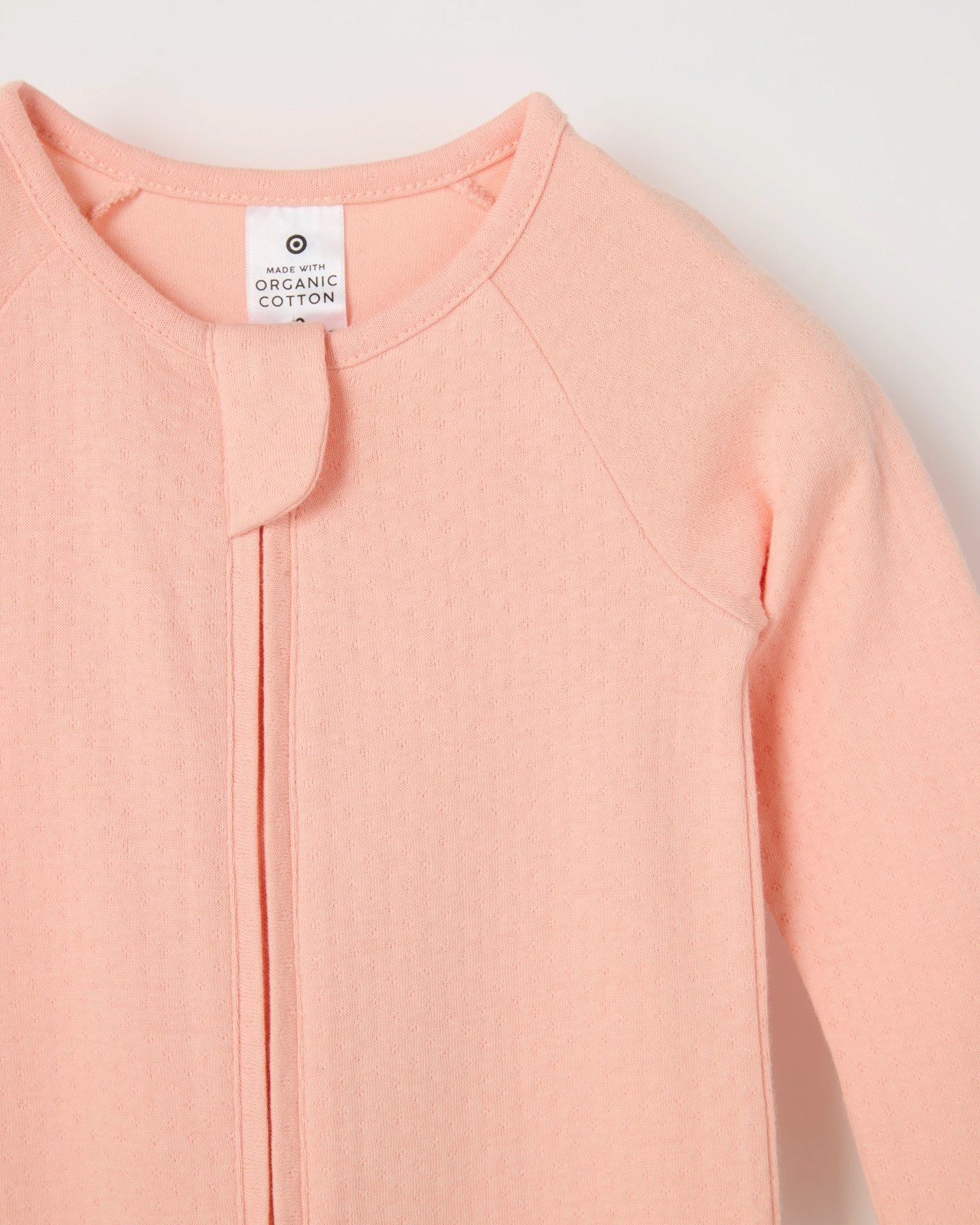 Baby Organic Cotton Pointelle Zip Coverall - Peach Pearl 5 of 6