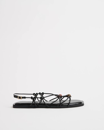Sienna Strappy Beaded Flat Sandals