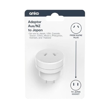 Travel Adaptor Aus/NZ to Japan - Anko