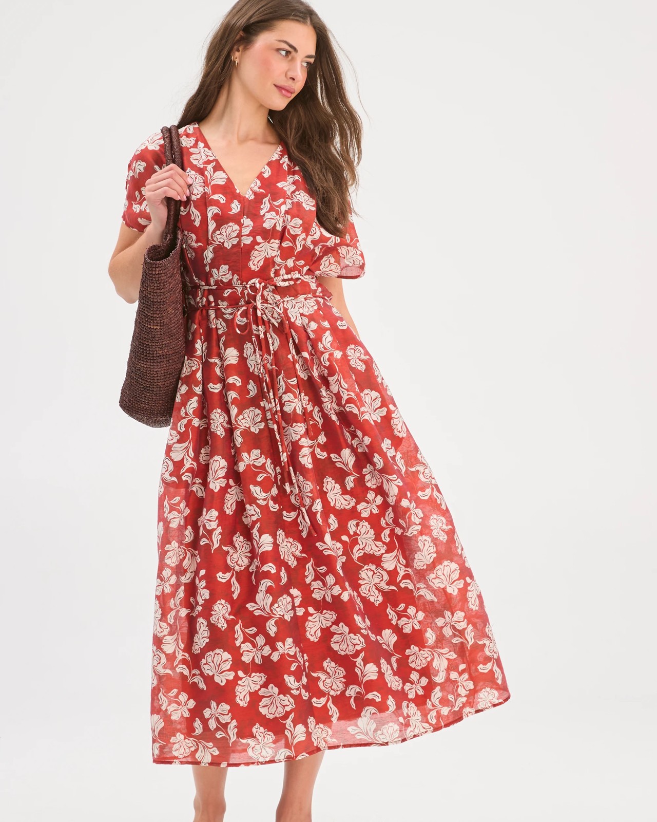 Petites Tuck Detail Midi Dress 2 of 5