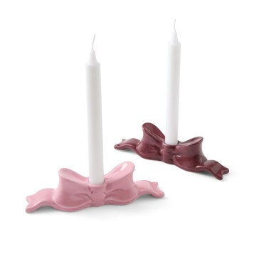 Anko Christmas Bow Taper Candle Holders