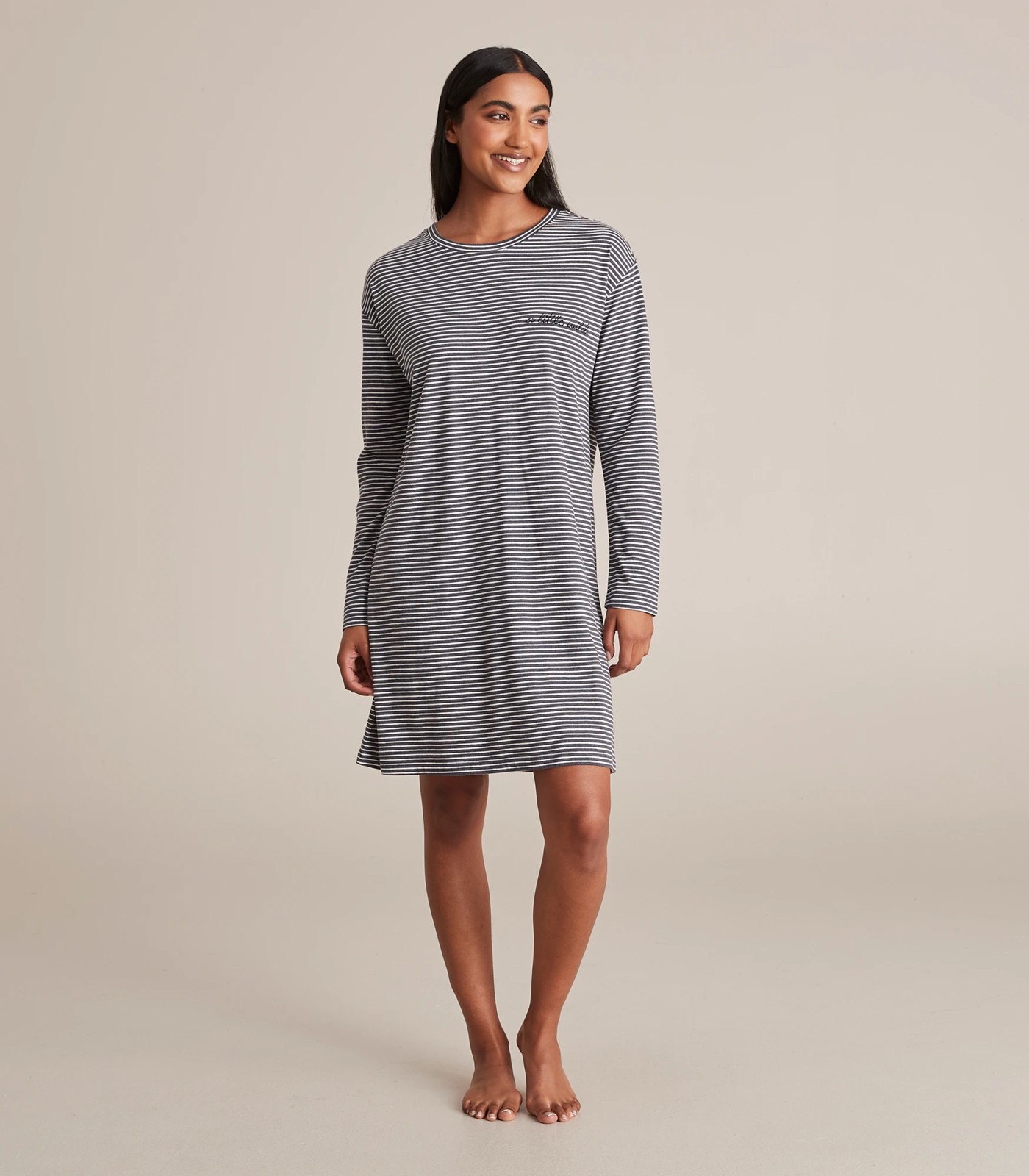 Long Sleeve Slogan Sleep Nightie 3 of 5