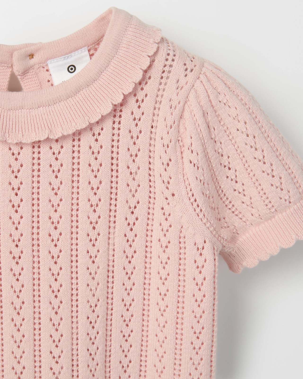 Baby Organic Cotton Pointelle True Knit Top - Pink 2 of 2