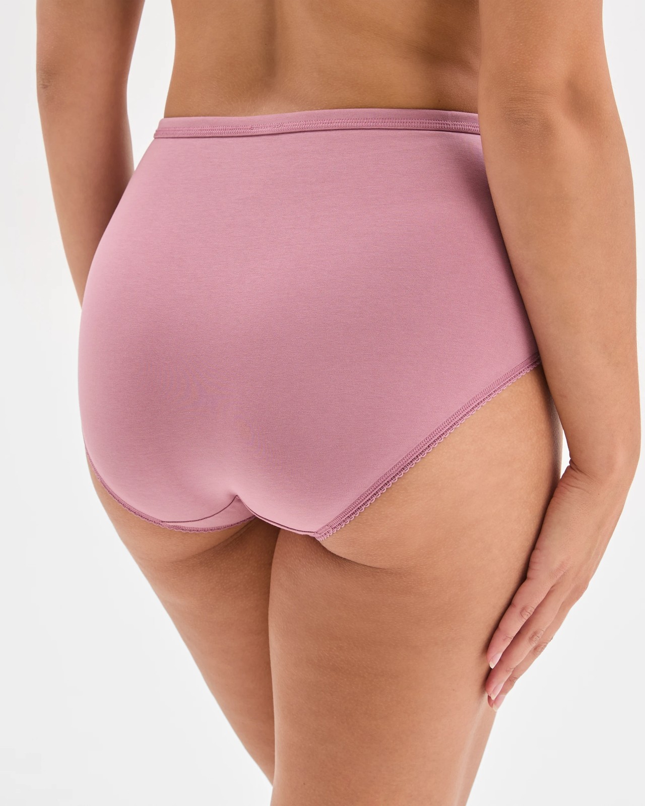 Australian Cotton and Lace 2 Pack Full Briefs - Dusty Orchid 3 of 4