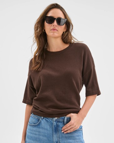 Australian Cotton Blend Oversized Crew Neck T-Shirt