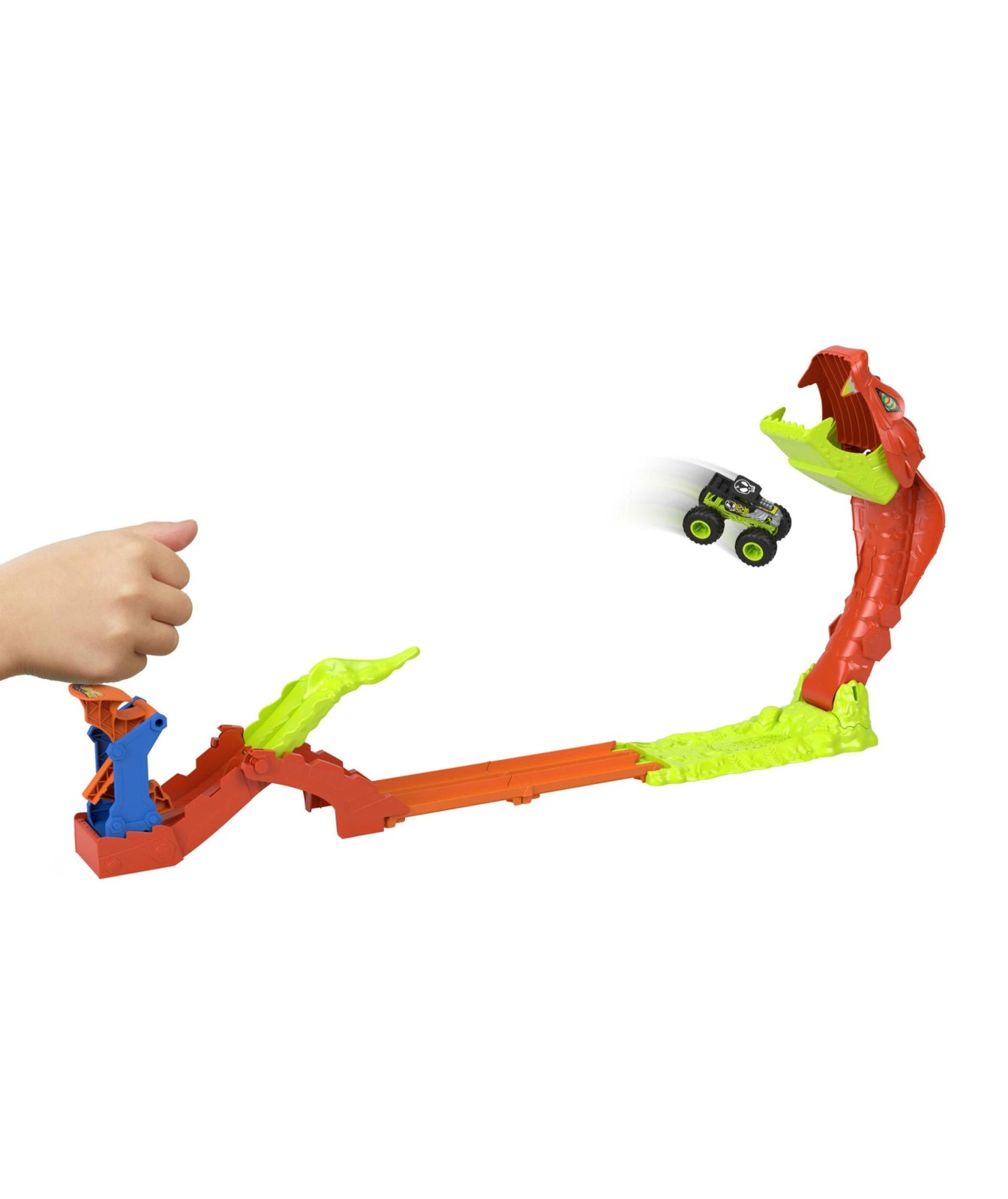 Hot Wheels Monster Trucks Snake Slam Takedown Playset with 1:64 Scale Bone Shaker  3 of 6