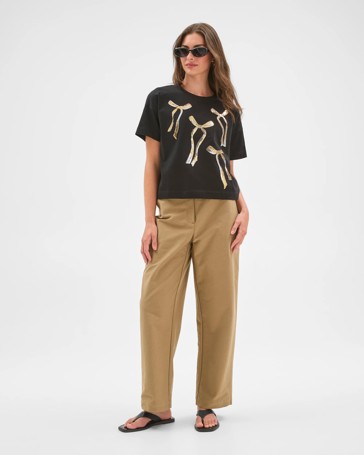 Petites Australian Cotton Boxy Crop Christmas Graphic T-Shirt