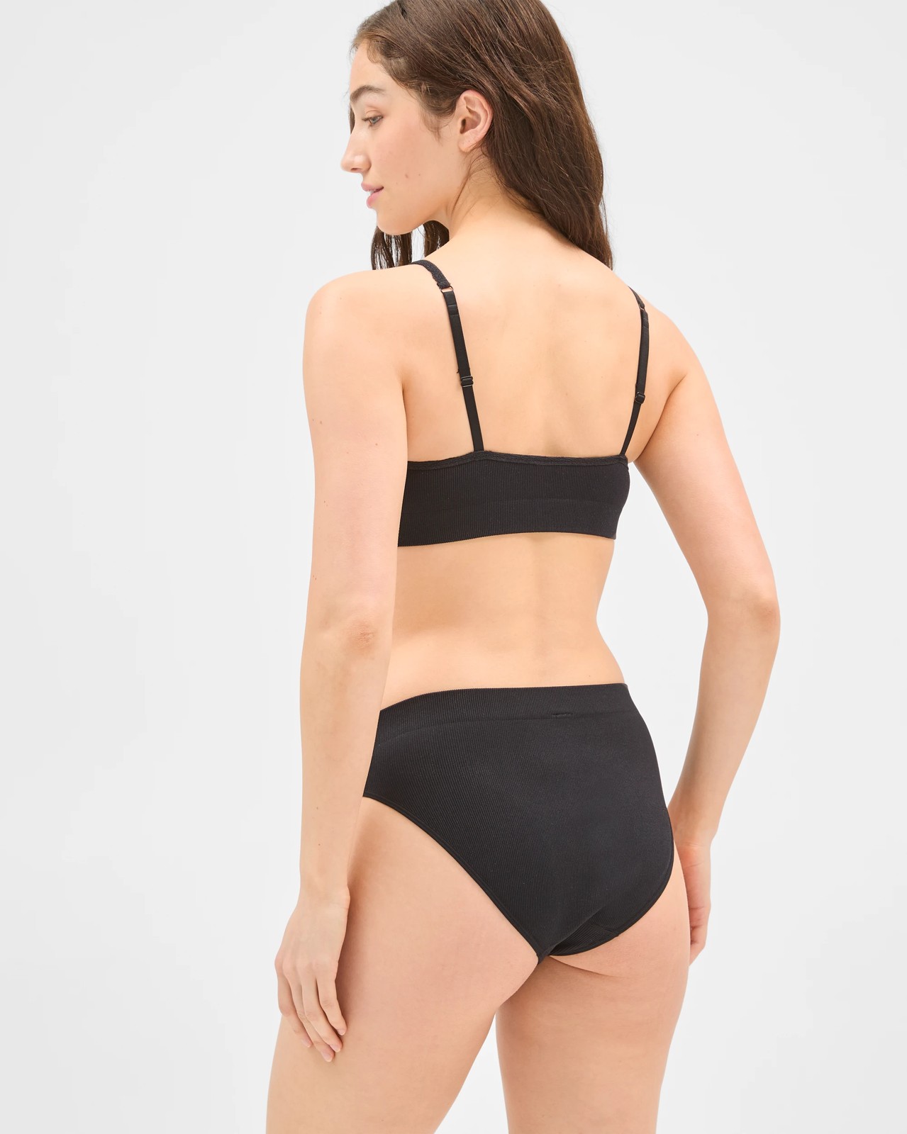 Lily Loves 2 Pack Rib Seamfree High Waist Bikini Briefs - Black/Gardenia 6 of 6