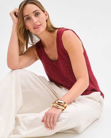Textured Knit Boxy Tank