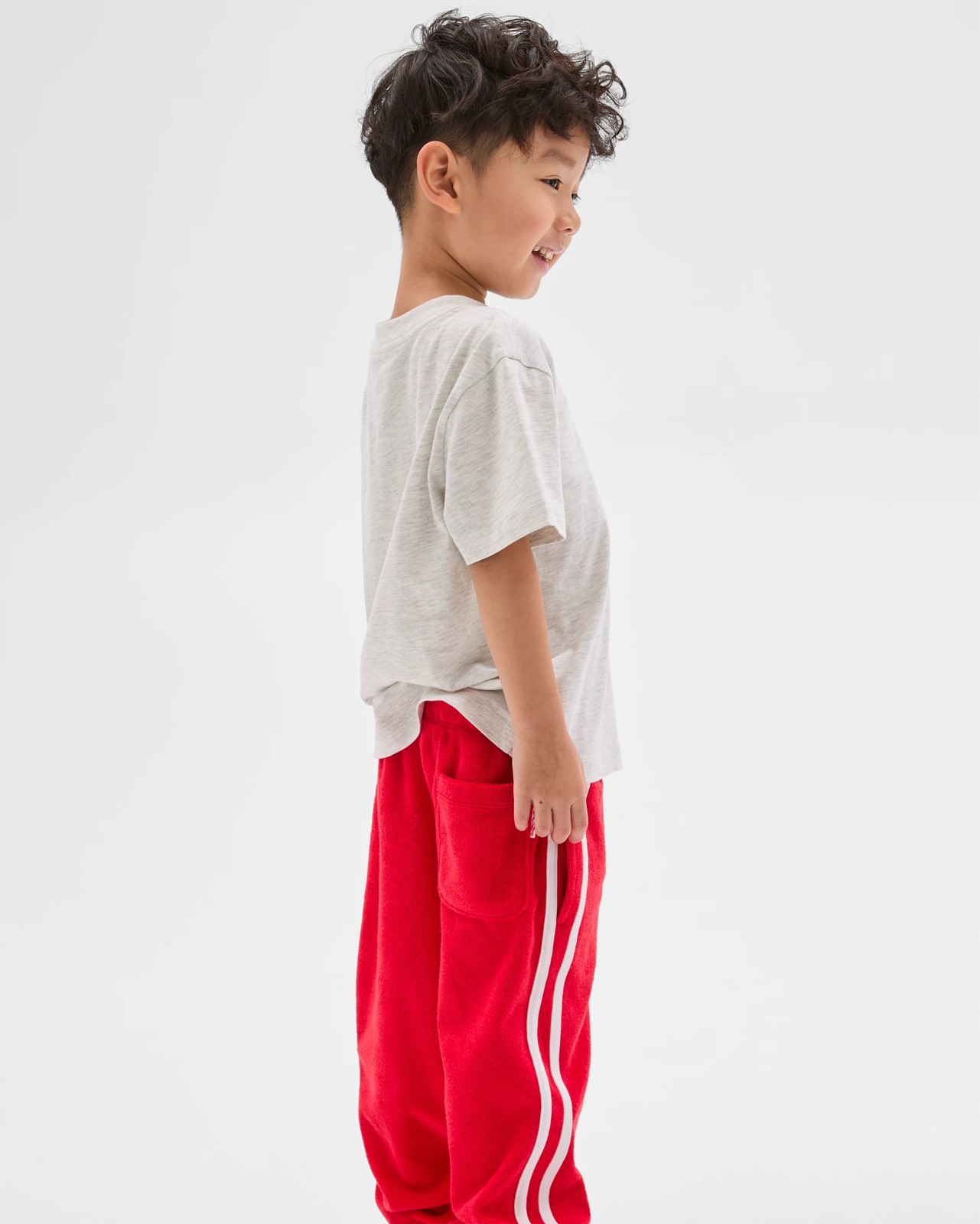 Australian Cotton Blend Reverse Terry Trackpants - Red 3 of 6