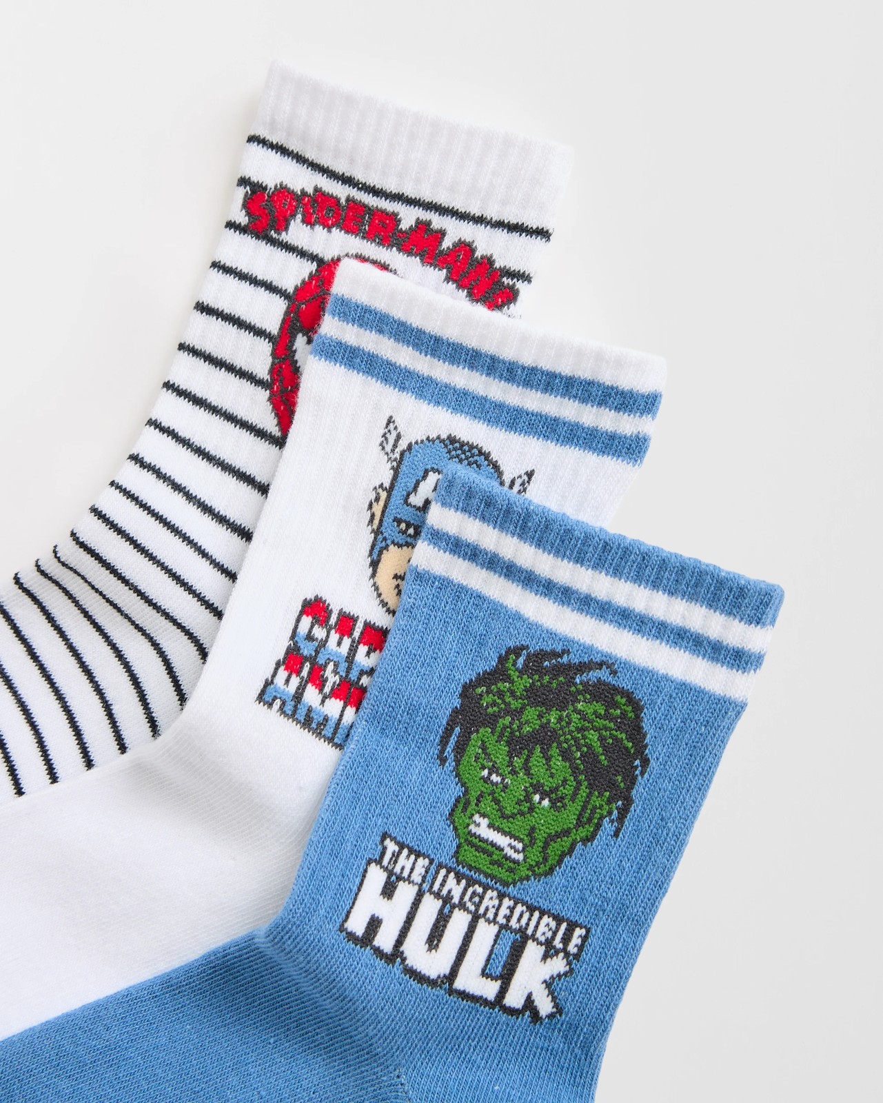 Licensed Marvel Cotton Blend 3 Pack Crew Socks 2 of 3