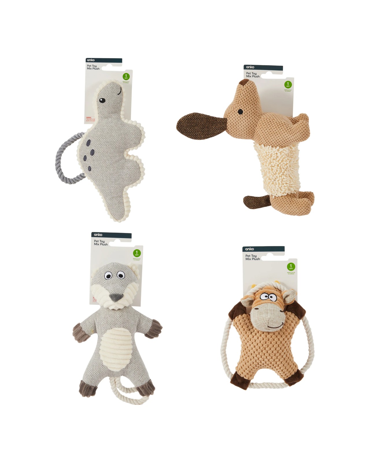 Anko Mixed Material Plush - Assorted 4 of 4