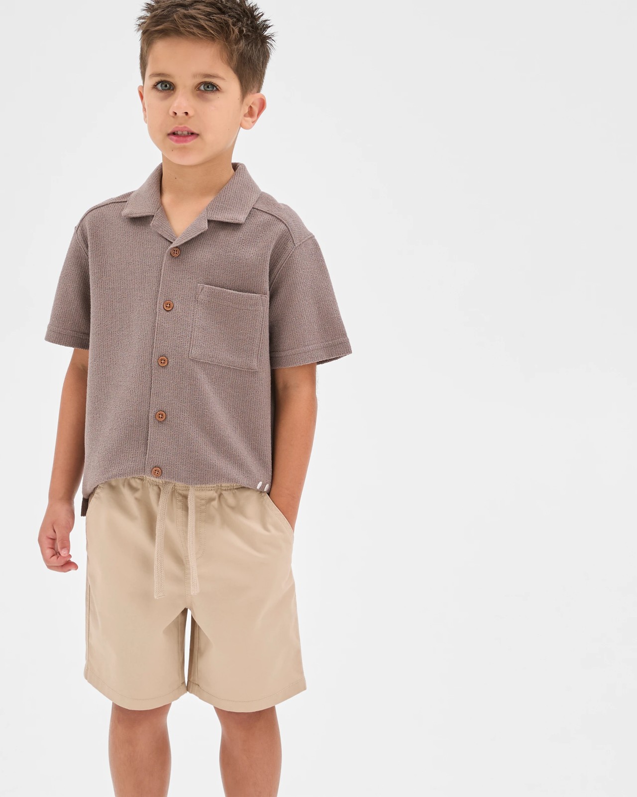 Pull On Woven Shorts - Cement 2 of 6