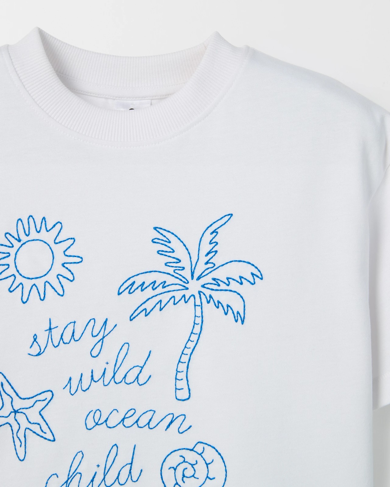 Australian Cotton T-Shirt - White Embroidered 2 of 2