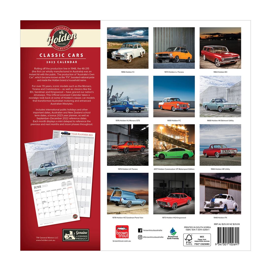 Classic Holden Cars 2023 Square Calendar | Target Australia