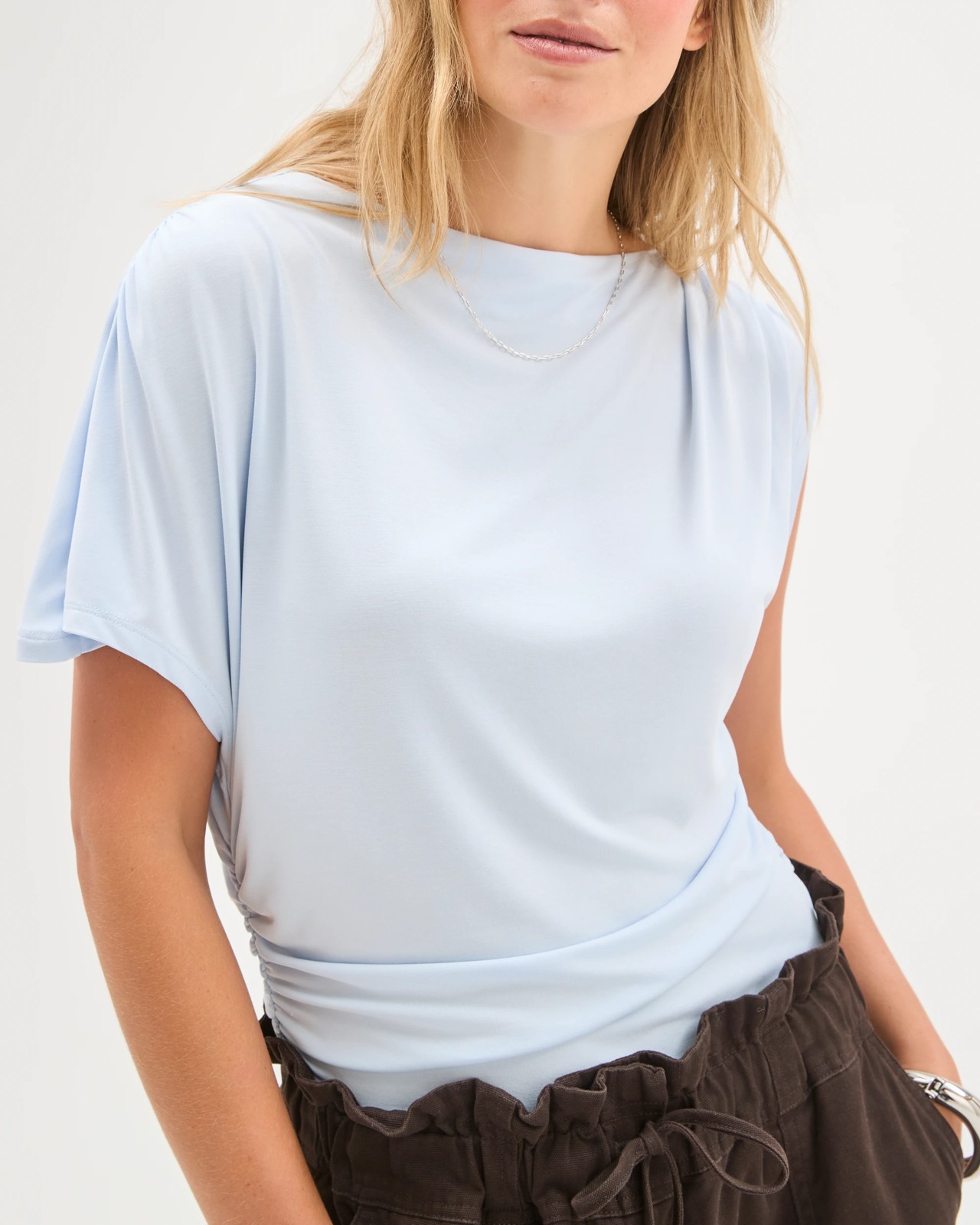 Lily Loves Asymmetrical Drape Top - Matcha 3 of 5