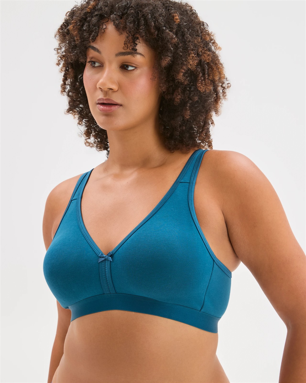 Plus Size Lucy Australian Cotton Blend Moulded Wirefree Bra - Legion Blue 2 of 3