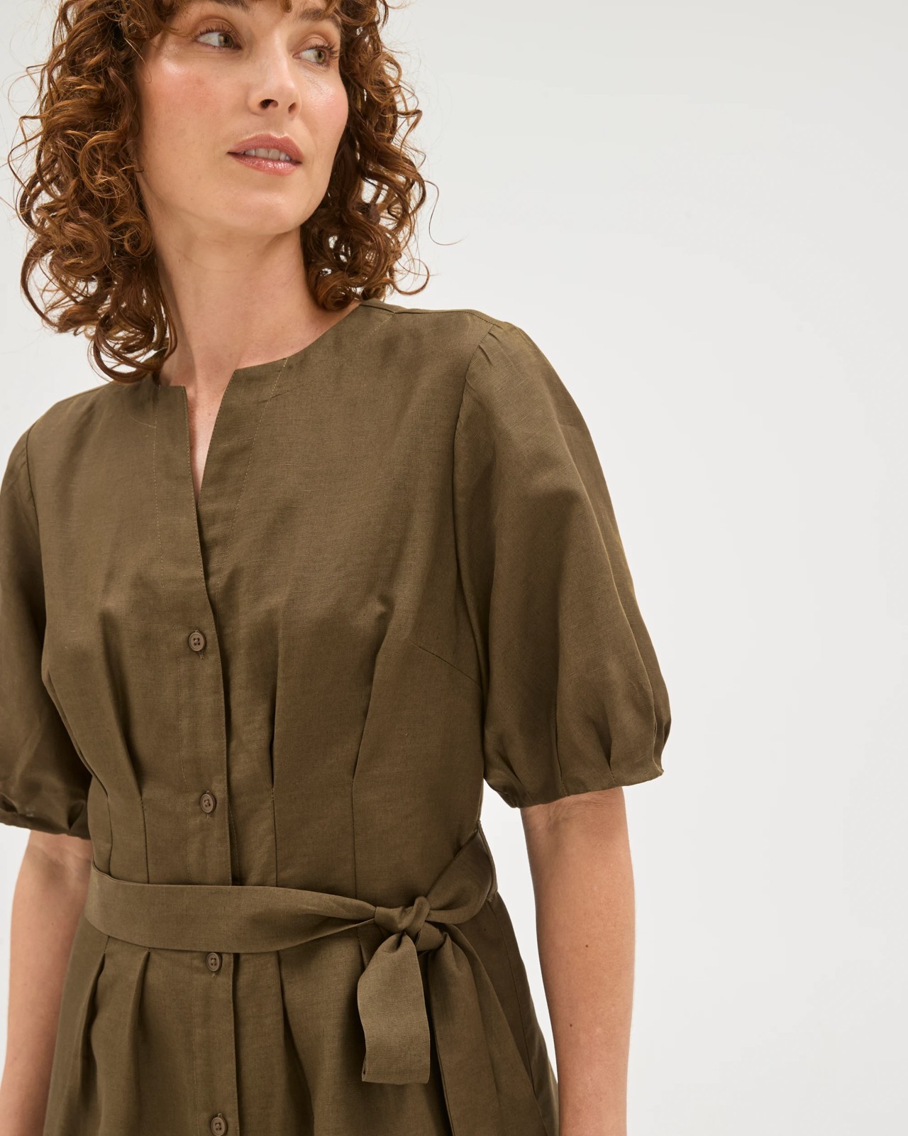 Preview Kylie Seam Mini Dress - Khaki Olive 3 of 5