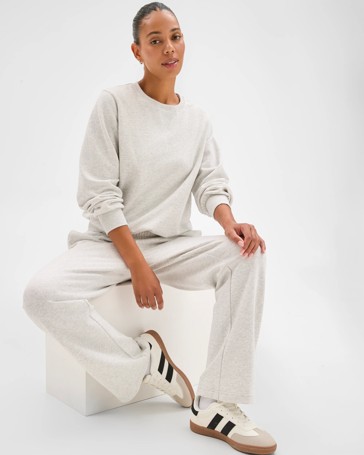 Australian Cotton Blend Straight Leg Fleece Trackpants