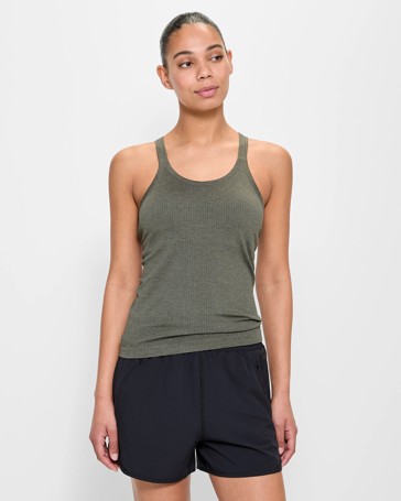 Active Studio Ribbed Tank Top with Shelf Bra