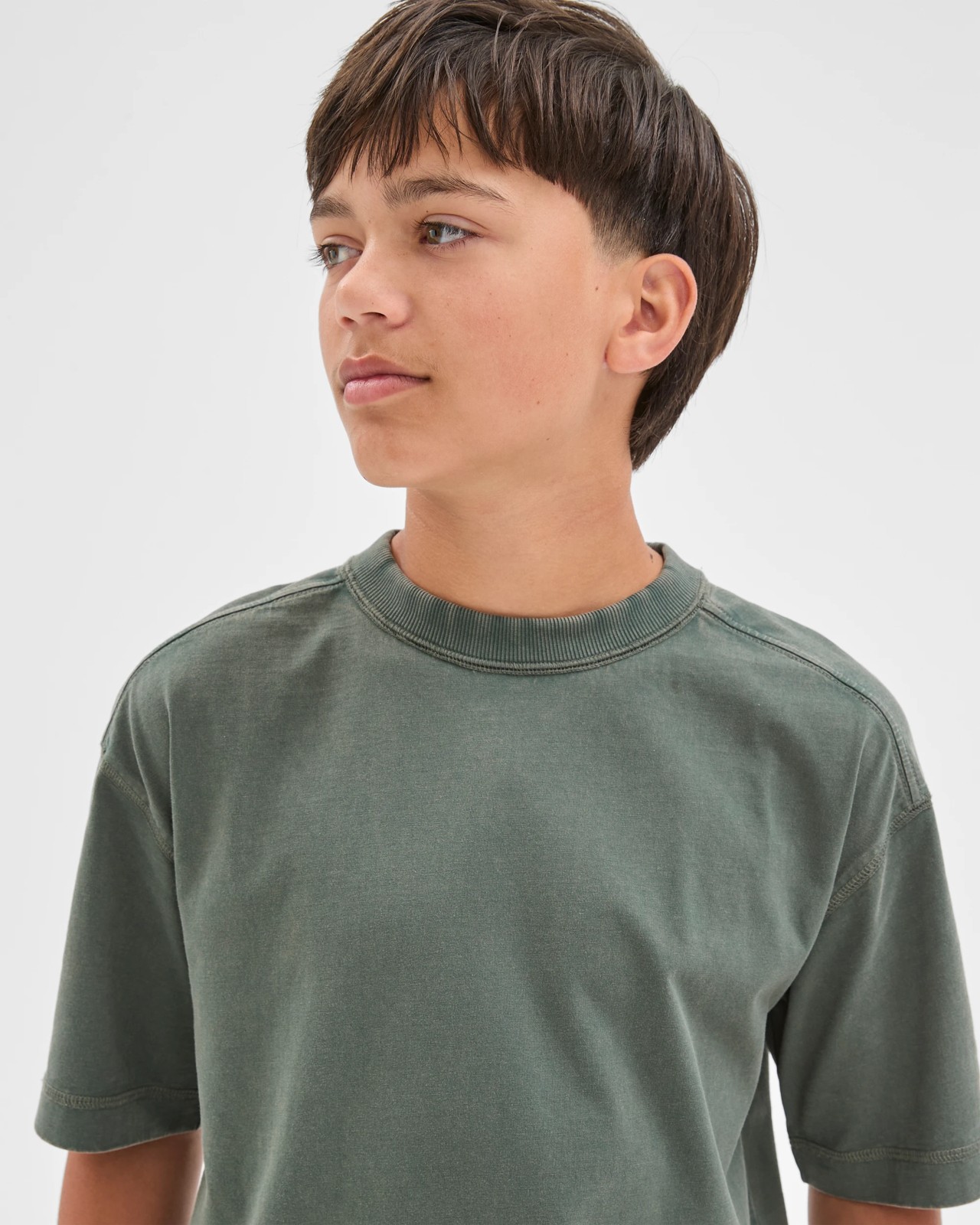 Australian Cotton Oversized Washed T-Shirt - Green 2 of 6