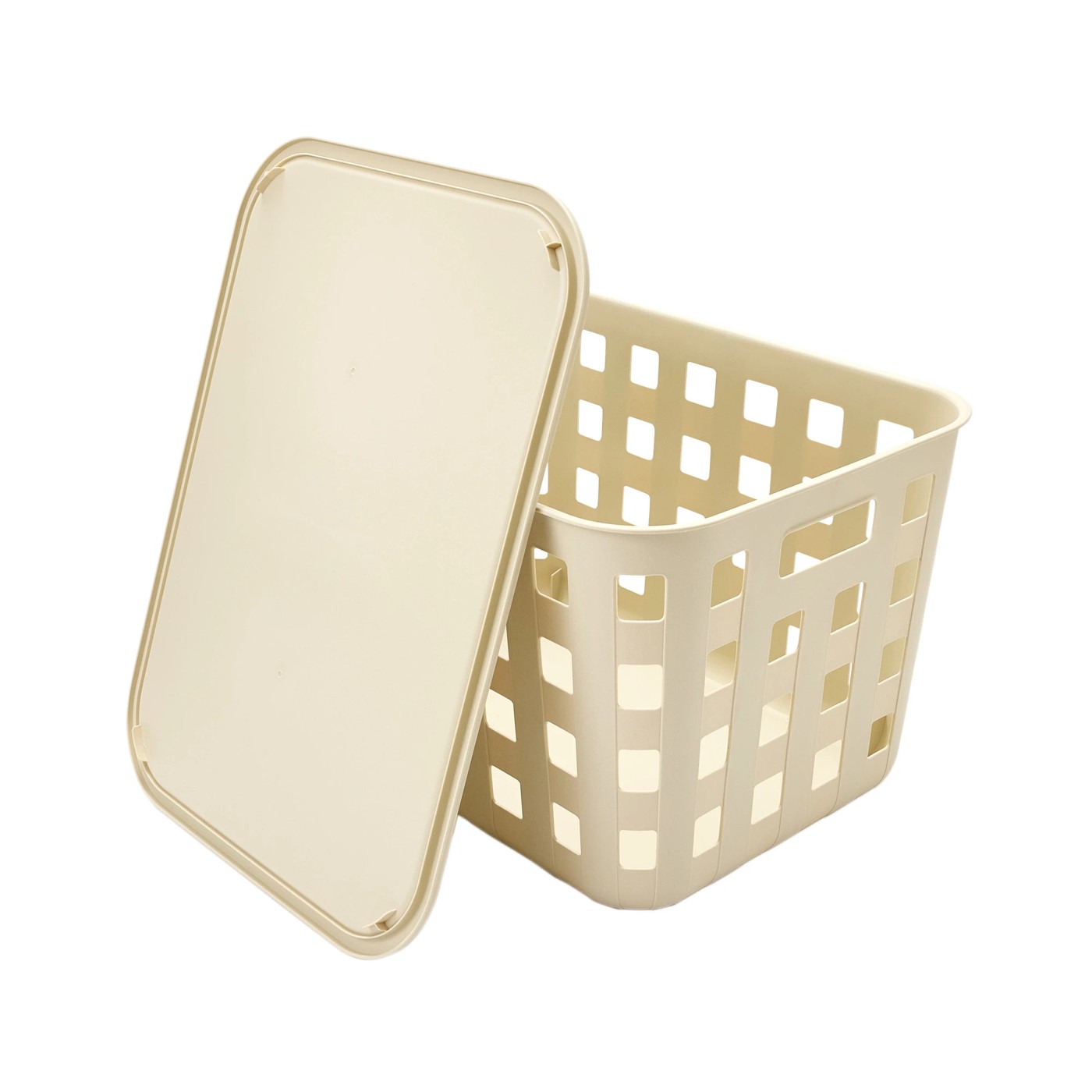 45L Rectangle Trellis Basket with Lid, Beige - Anko 5 of 5