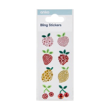 8 Piece Bling Stickers, Fruit - Anko