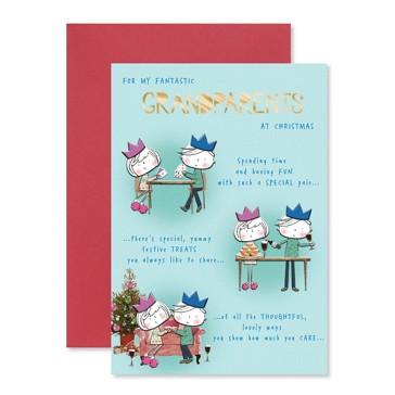Grandparents Cute Characters Christmas Card - Hallmark