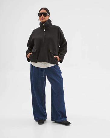 Plus Size Zip Through Jacket