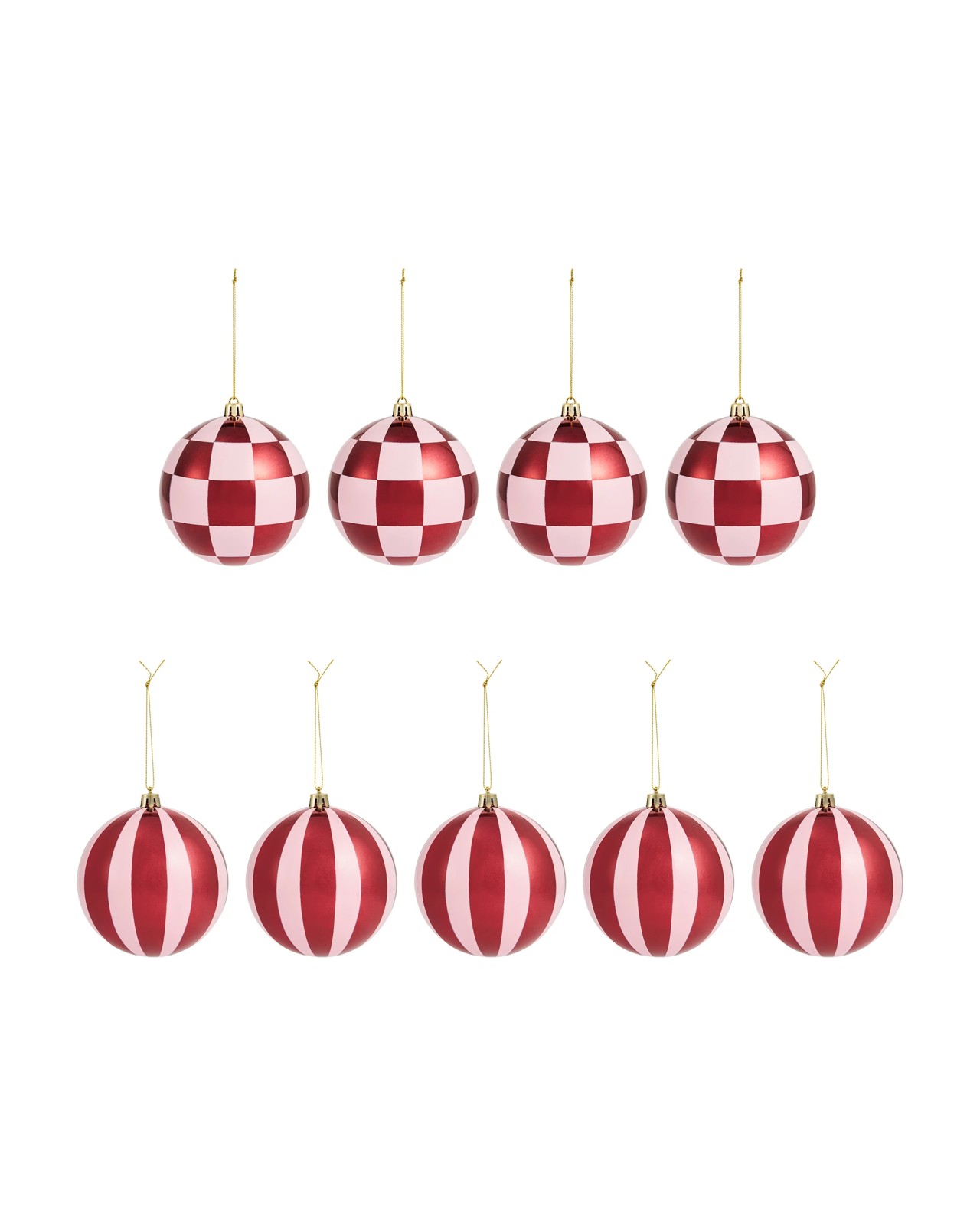 Anko 9 Pack 10cm Fig Printed Baubles 2 of 5