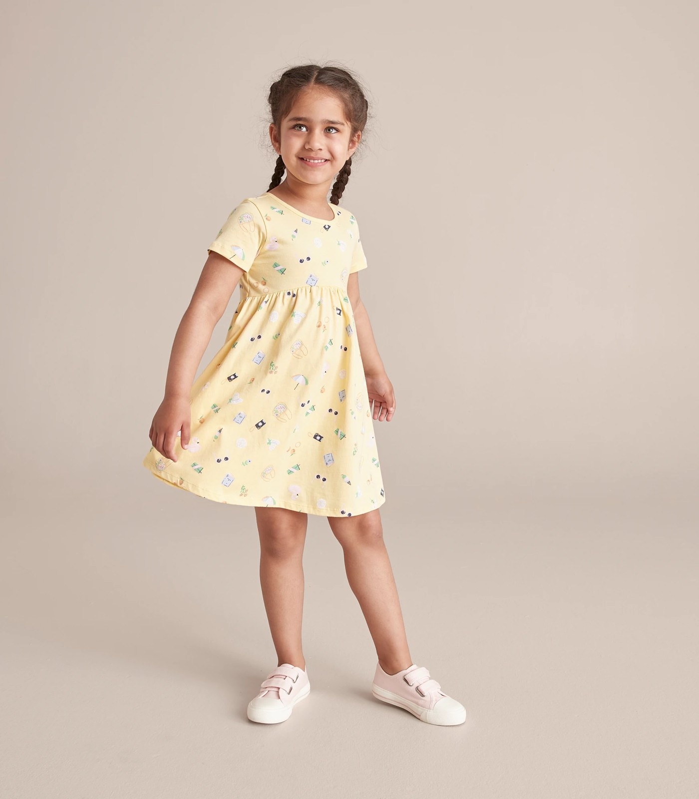 SE246586_08 SS DRESS AOP HOLIDAY YELLOW 5 of 5