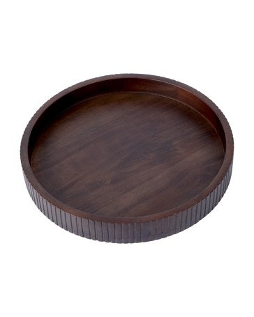 Anko Round Walnut Decor Tray