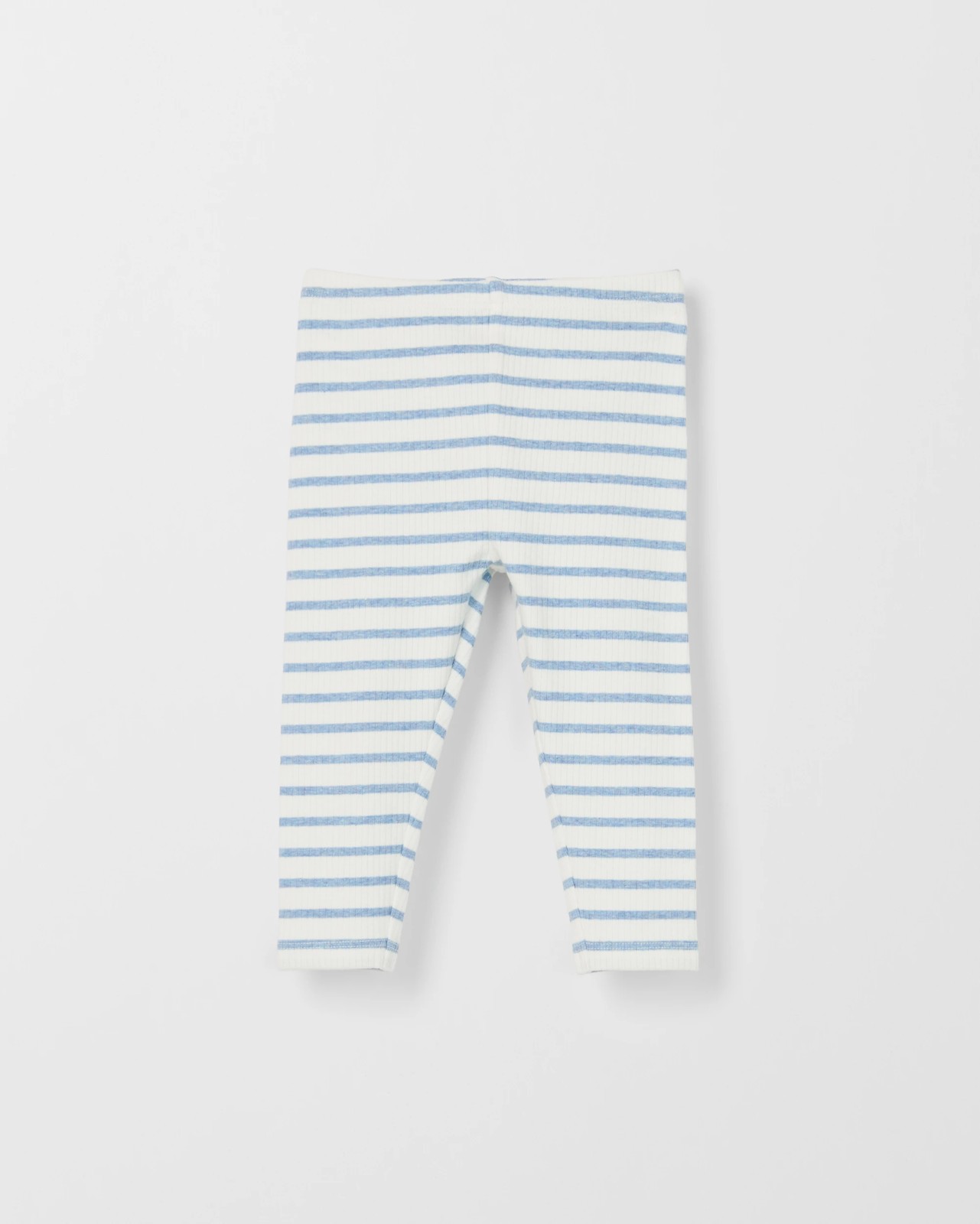 Baby Organic Cotton Ribbed Leggings - Stripe Blue Marle 4 of 5