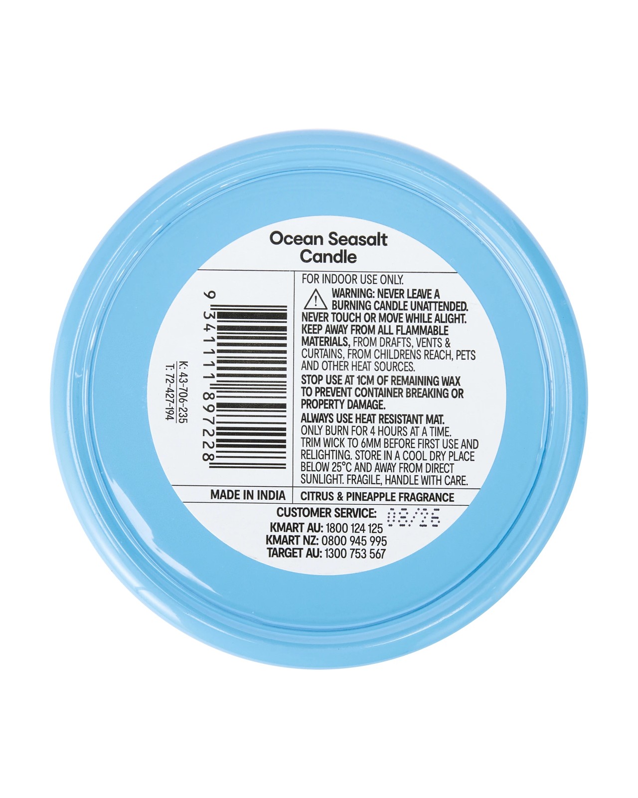 Anko Ocean Seasalt Scented Candle 6 of 6