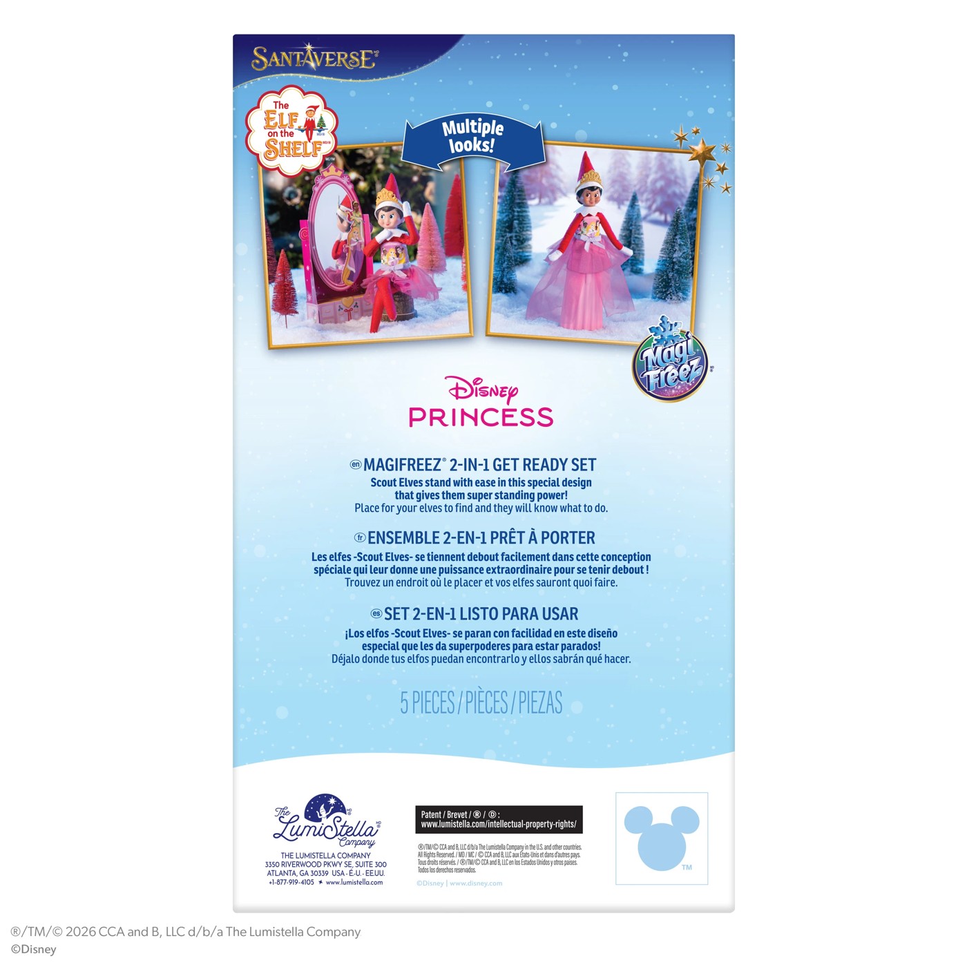 5 Piece Santaverse The Elf on the Shelf: Disney Princess Magifreez Get Ready Set 2 of 3