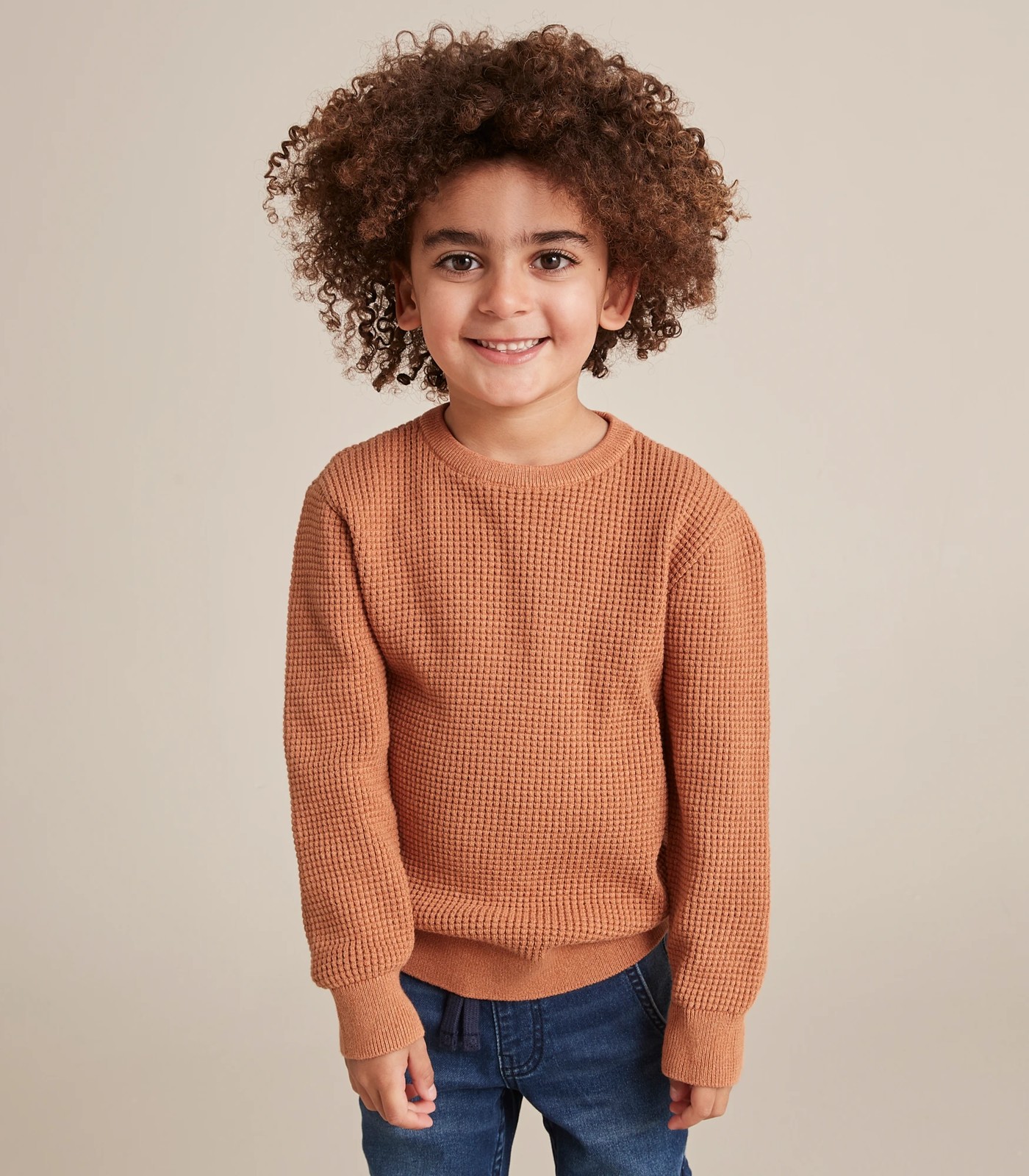 Kids Waffle Sweater