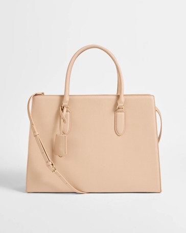 Large Structured Work Tote Bag