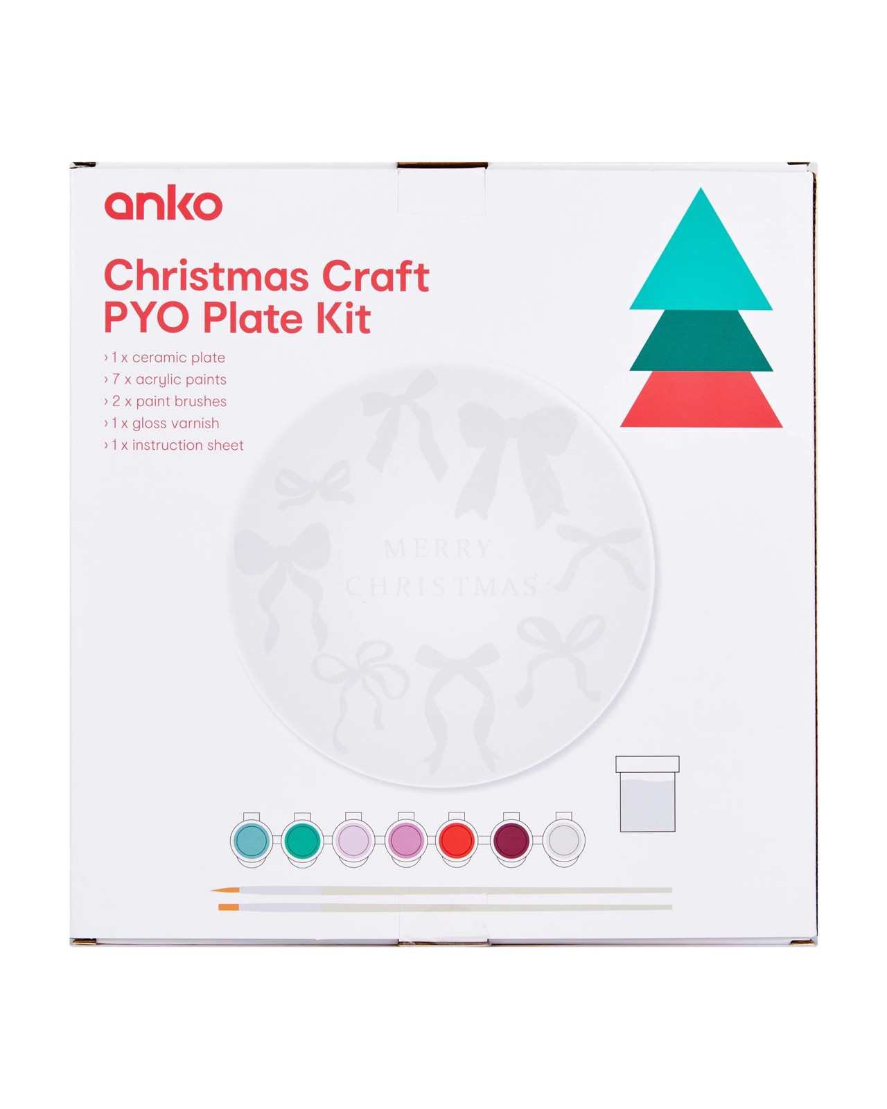 Anko Christmas Craft Paint Your Own Plate Kit 3 of 3