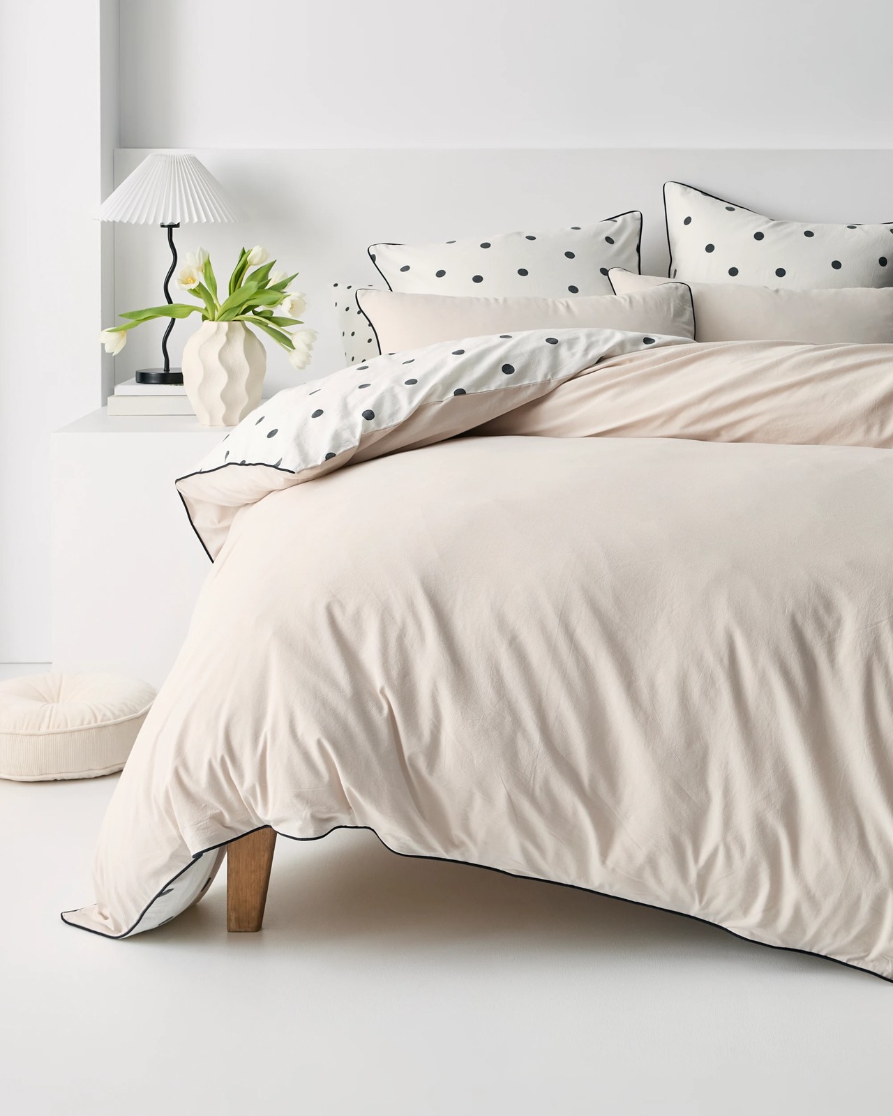 Arlo Polka Dot Stonewash Cotton Quilt Cover Set 2 of 5