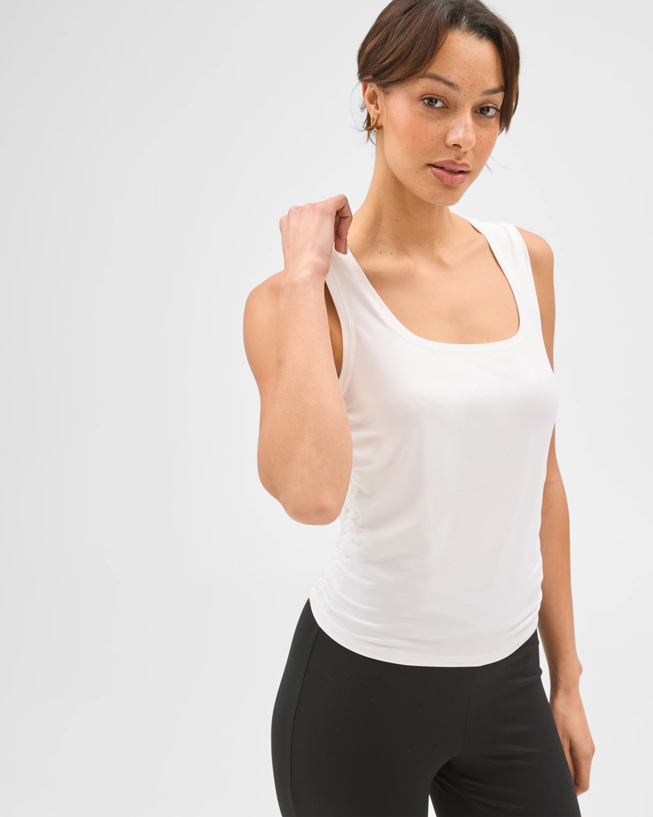 Active Studio Luxe Ruched Tank Top - White 3 of 6
