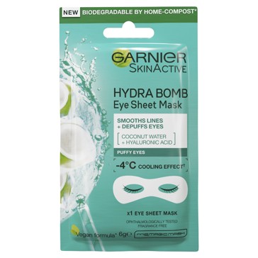 Garnier SkinActive Hydra Bomb Eye Sheet Mask 6g - Hyaluronic Acid and Coconut Water
