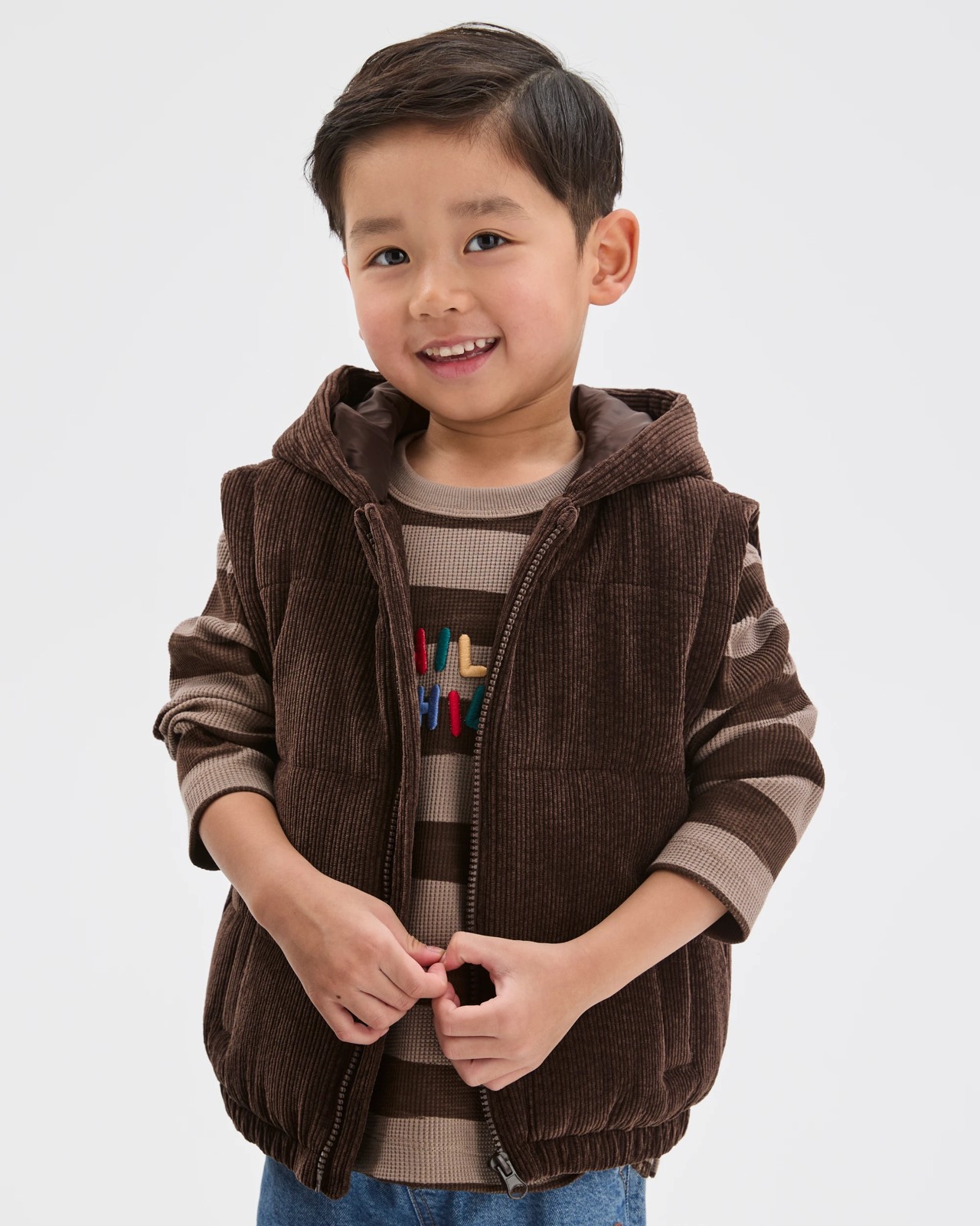 Cord Hooded Jacket with Removable Sleeves 2 of 5