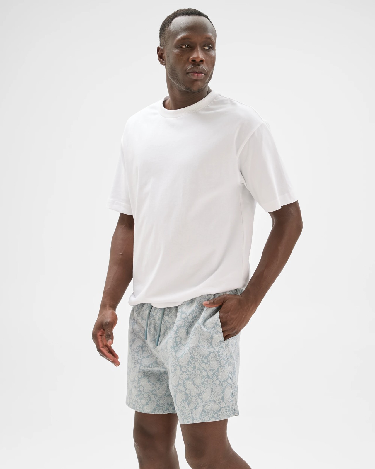 Commons Printed Swim Shorts - Blue Paisley 3 of 6