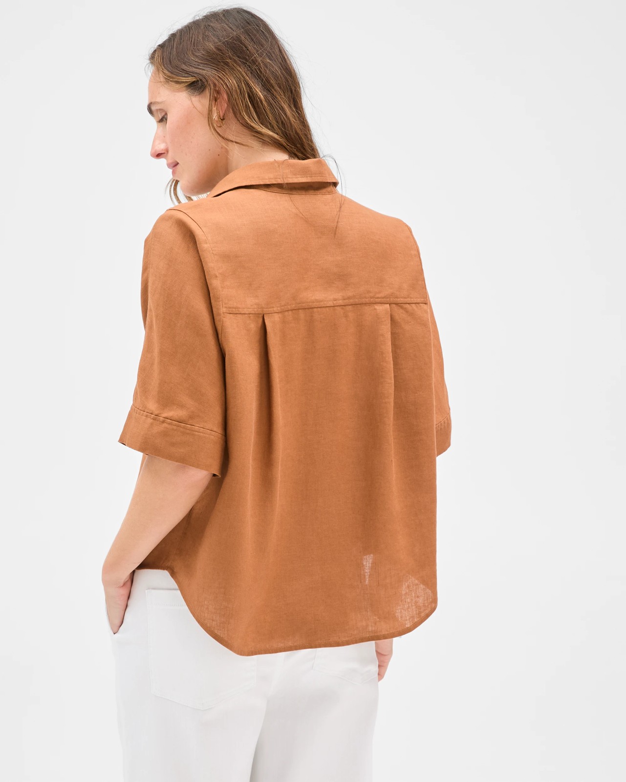 European Linen Short Sleeve Shirt - Butterscotch 6 of 6