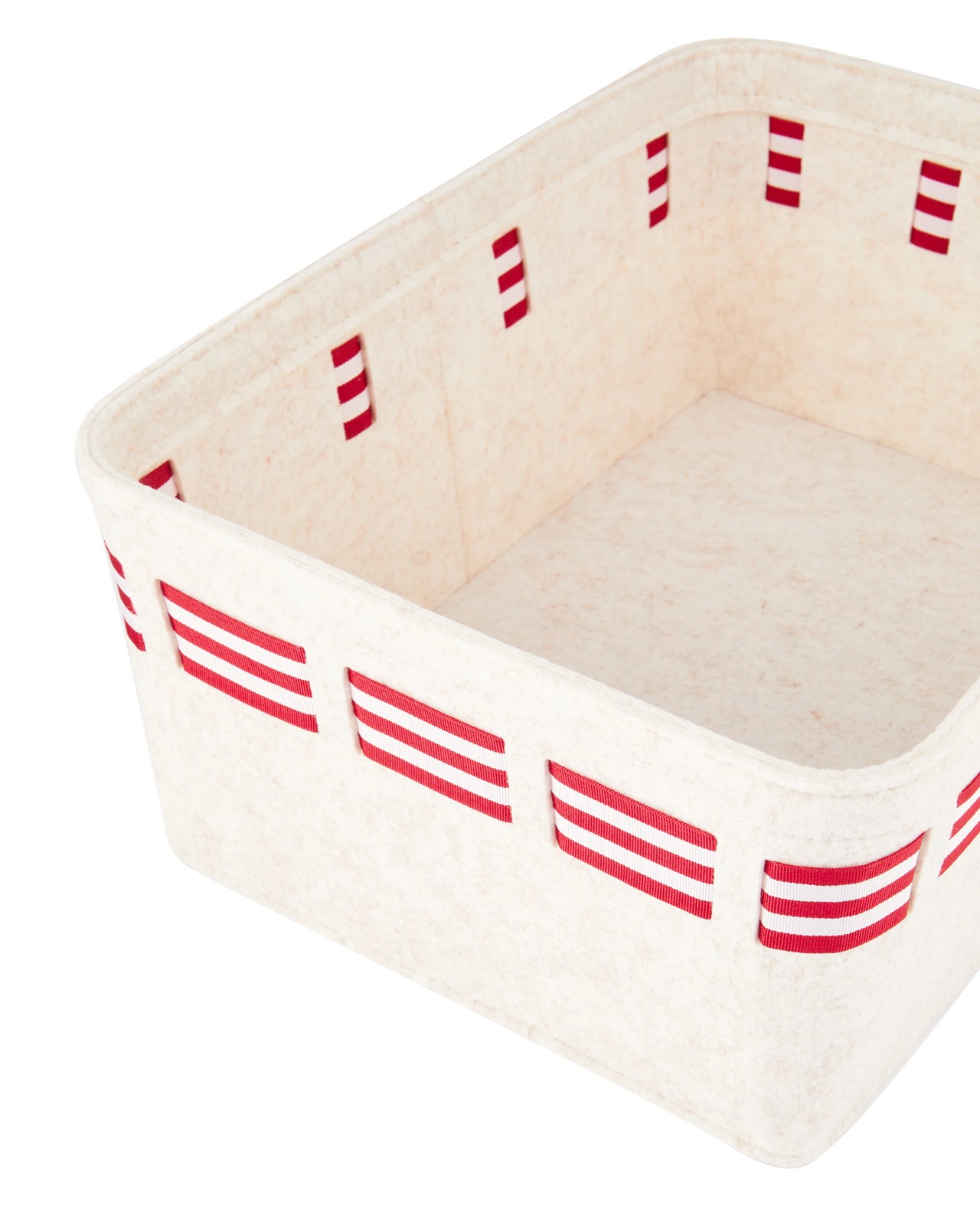 Anko Christmas Felt Basket with Bow - Beige 3 of 5