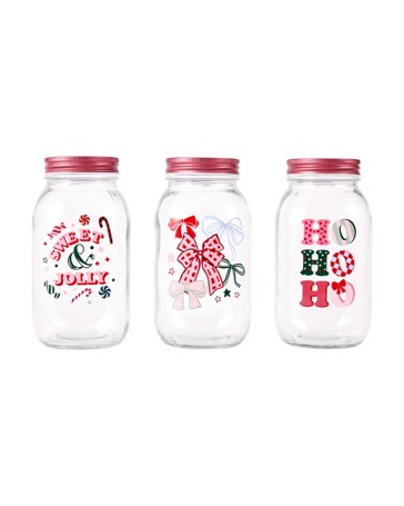 Anko 3 Pack 800ml Bow Jars