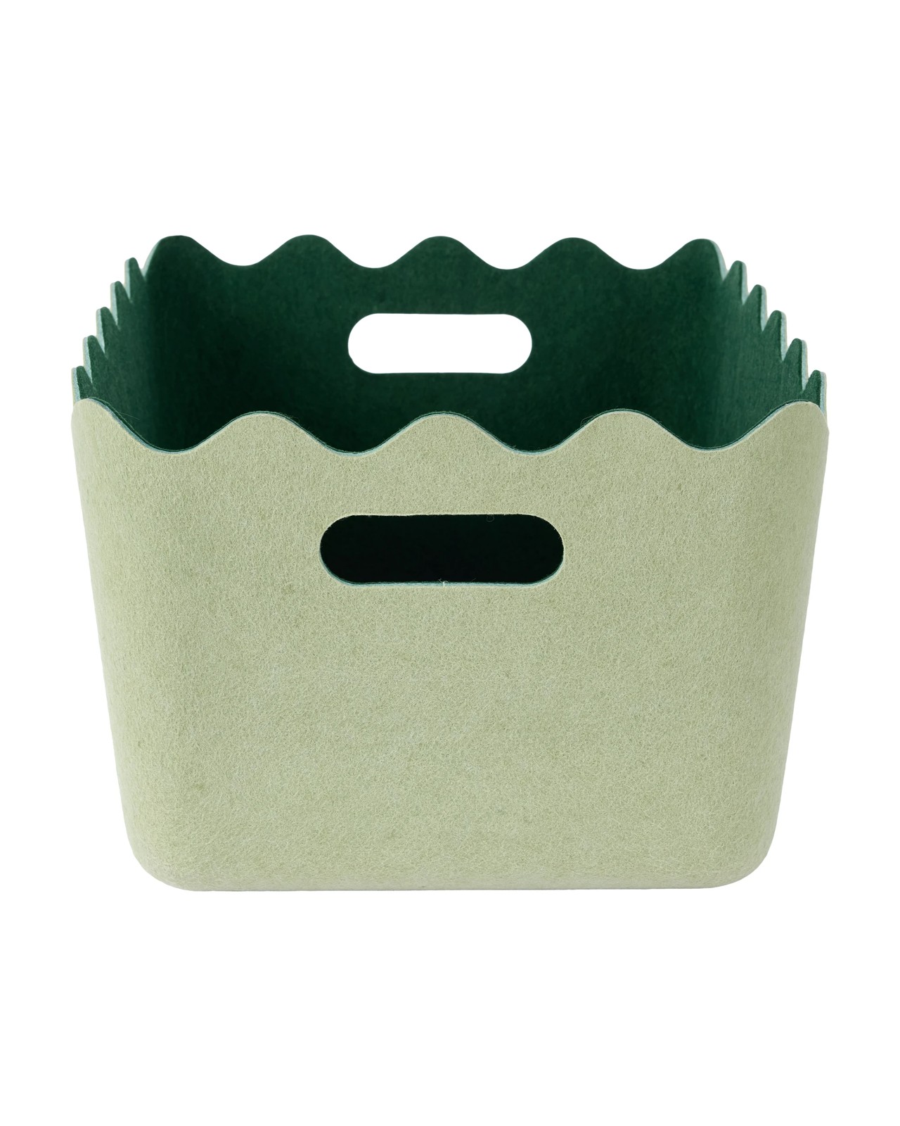 Anko 2 Tone Wave Felt Basket - Green 2 of 5