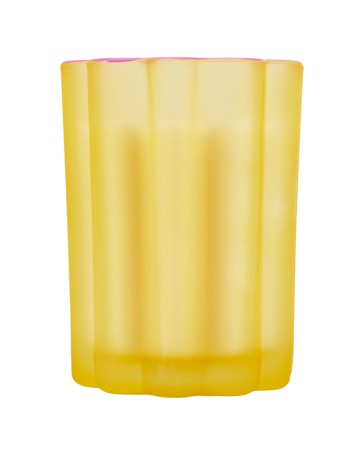 Anko Scallop Glass Candle- Yellow
