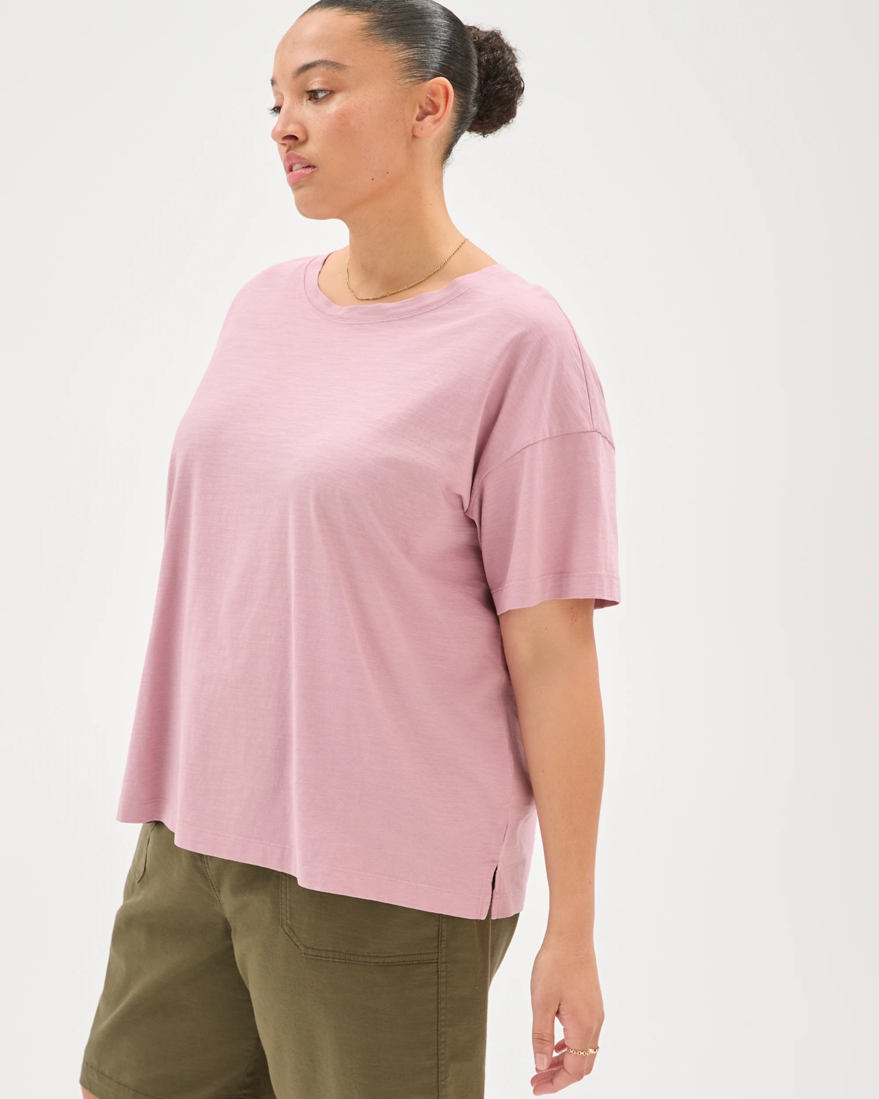 Plus Size Australian Cotton Slub Boxy T-Shirt - Whipped Berry 5 of 6